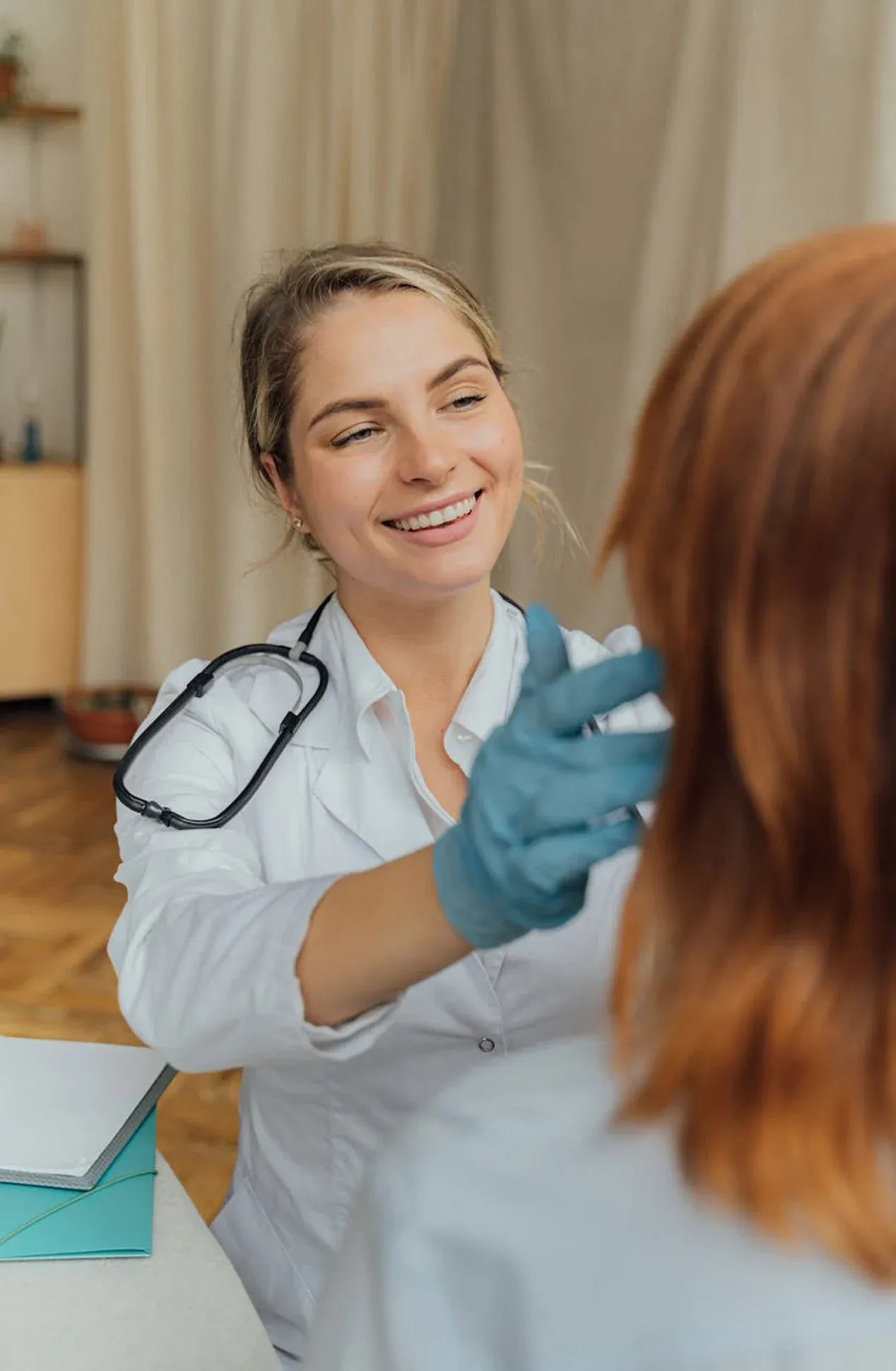 Medical professional smiling